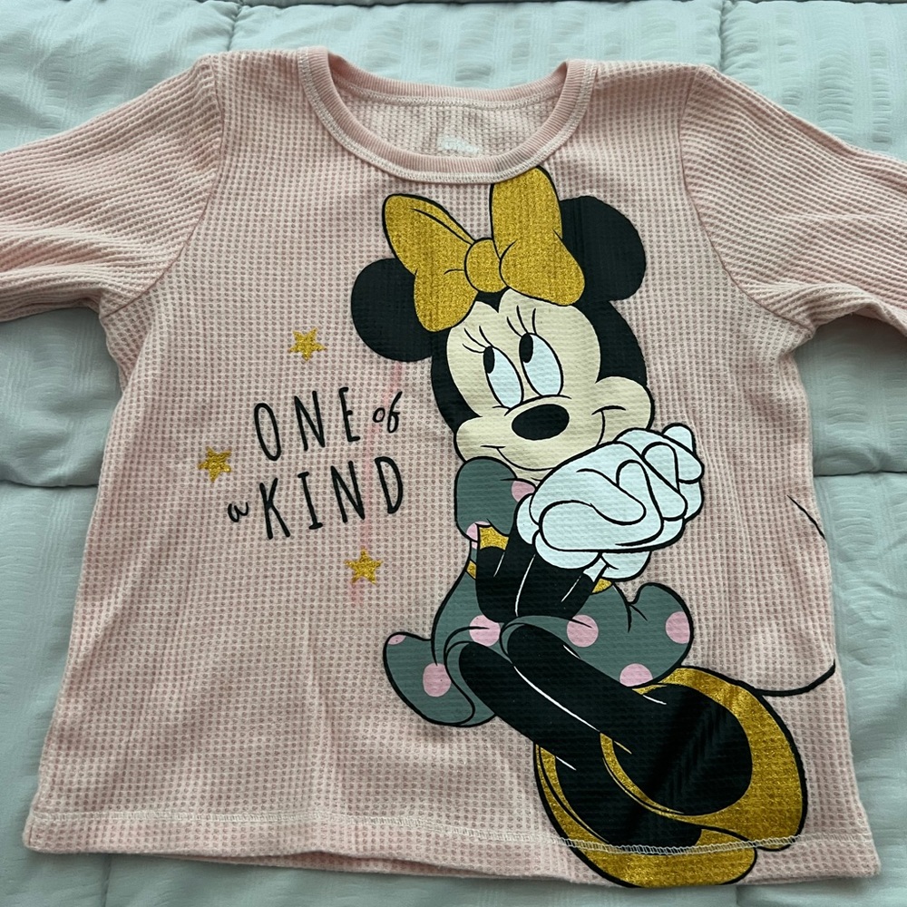 Disney Minnie Mouse Pink and Yellow Long Sleeve Shirt